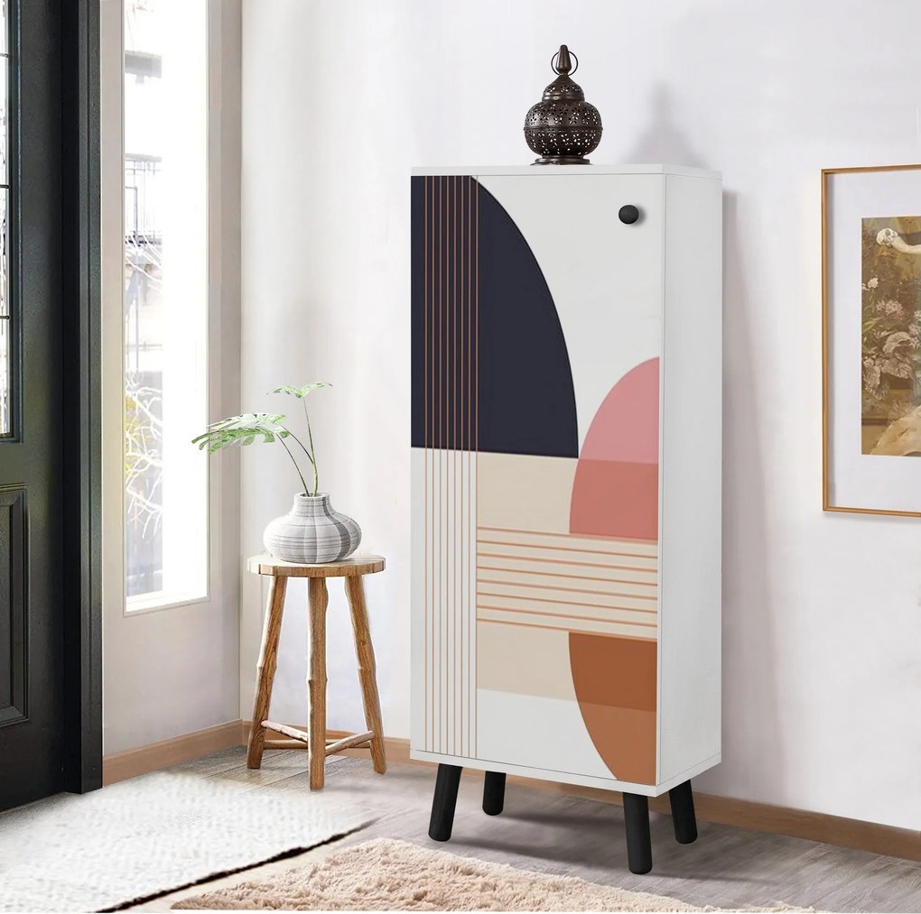Sapateira Vegas – Branco e Preto – 50x135x38 cm