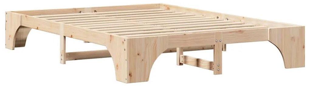 Estrutura de Cama 160x200 cm em Madeira de Pinheiro Maciça