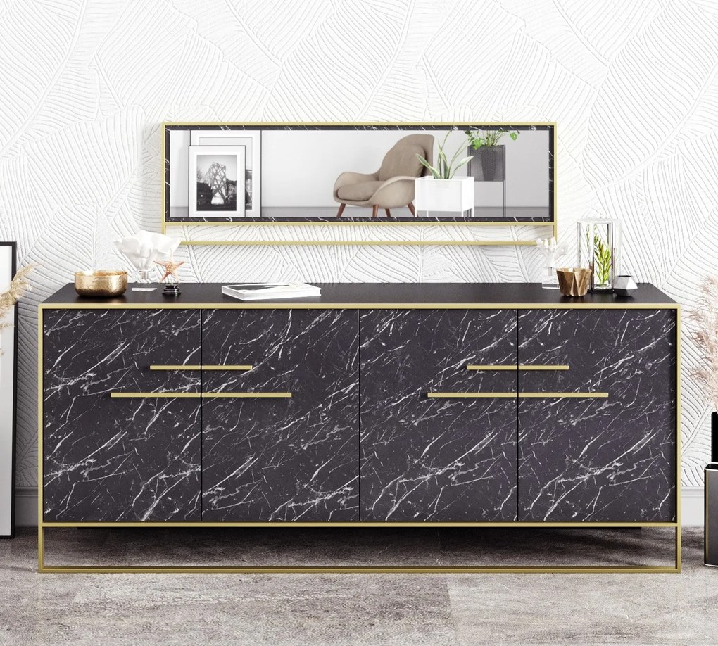 Console Polka – Gold Black – 179,9 x 75 x 47,3 cm