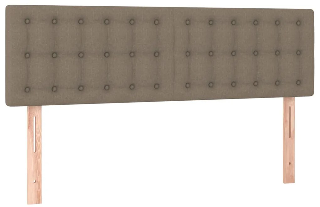 Cama box spring colchão/LED 140x200 cm tecido cinza-acastanhado