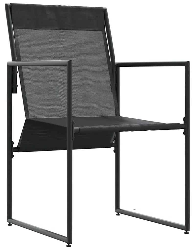 Cadeiras de Jardim com Almofadas 4 pcs Preto Textilene