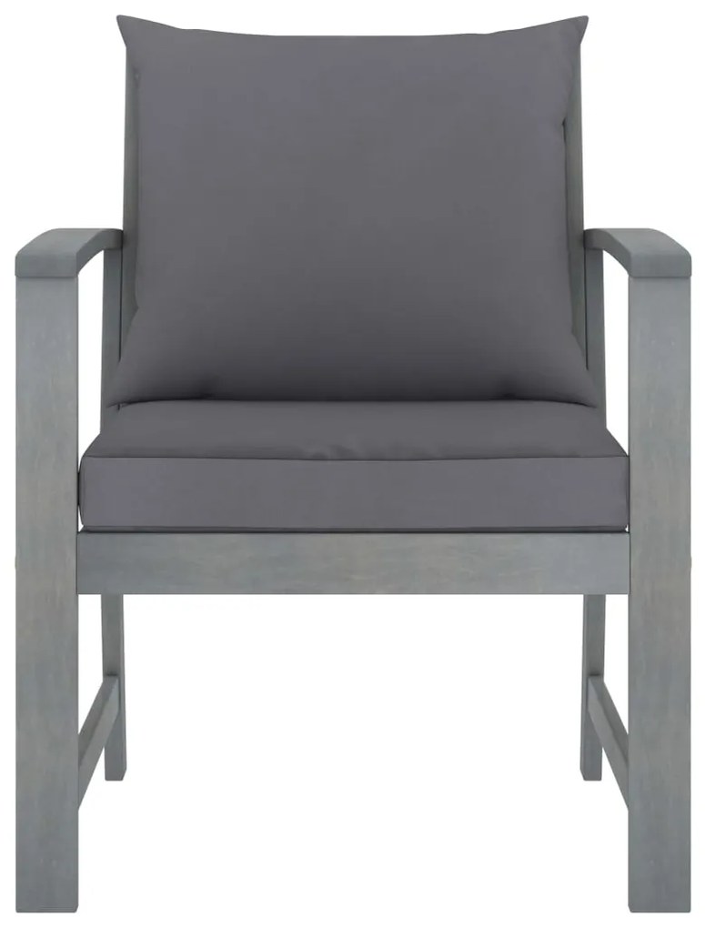 4 pcs conj. lounge jardim c/ almofadões madeira acácia maciça