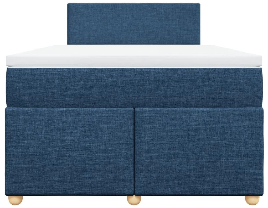 Cama com molas/colchão 120x200 cm tecido azul
