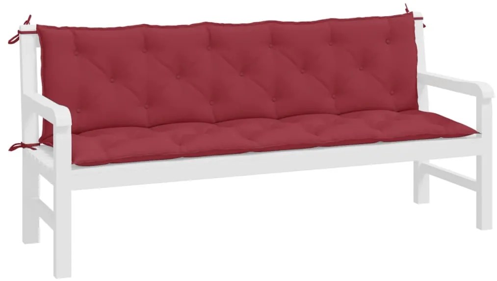 Almofadões banco jardim 2 pcs tecido oxford vermelho tinto