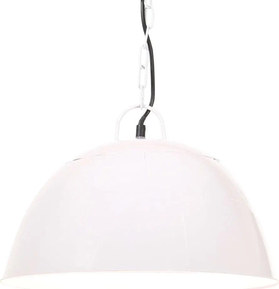 Candeeiro suspenso vintage indust. redondo 25 W 41 cm E27 branco
