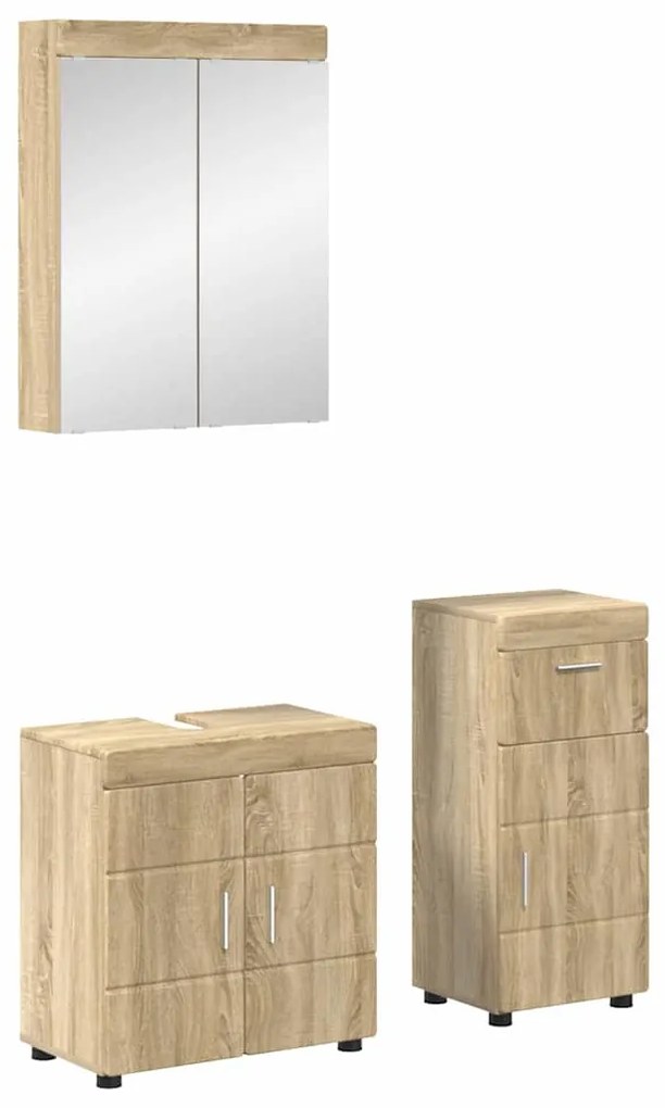 vidaXL Conjunto de Móveis para Banheiro TULUM Carvalho Sonoma