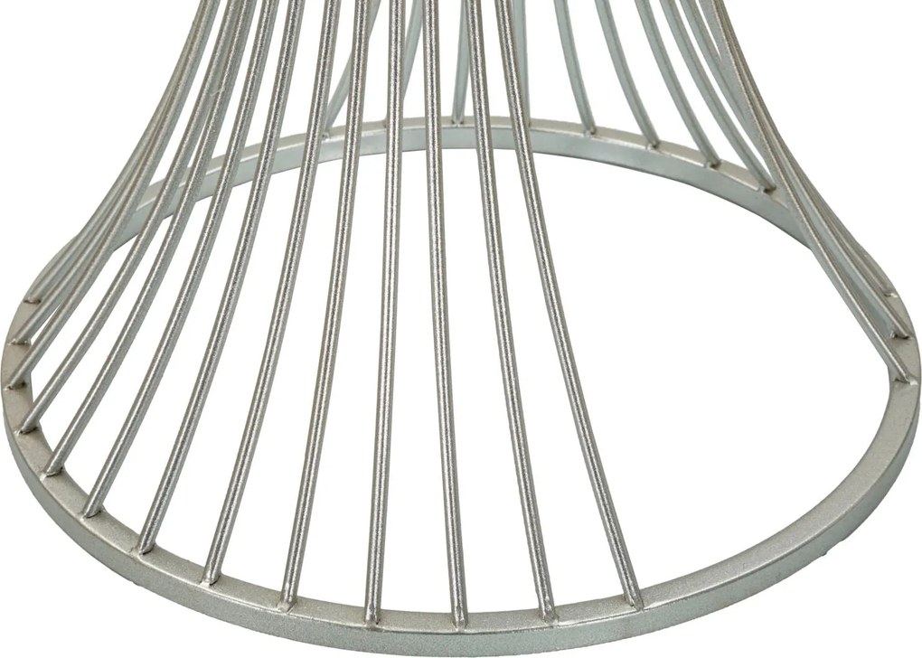 Mesa Funnel - Metal Prata e Topo de Mármore - Ø 40 cm x 79 cm"