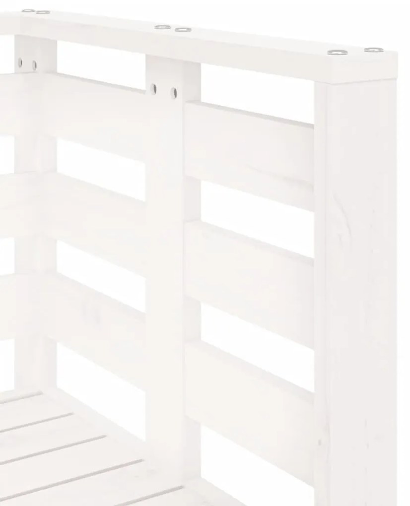3 pcs conjunto lounge de jardim madeira de pinho maciça branco