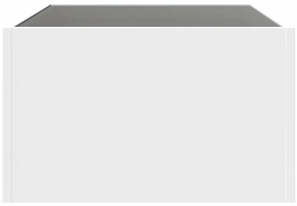 Mesa de centro luzes LED Infinity 70x50x30 cm branco