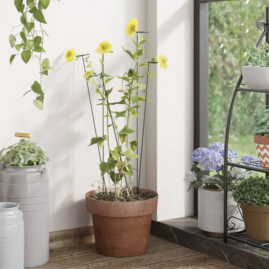 vidaXL Estaca para plantas de jardim 20 pcs 61 cm aço verde-escuro