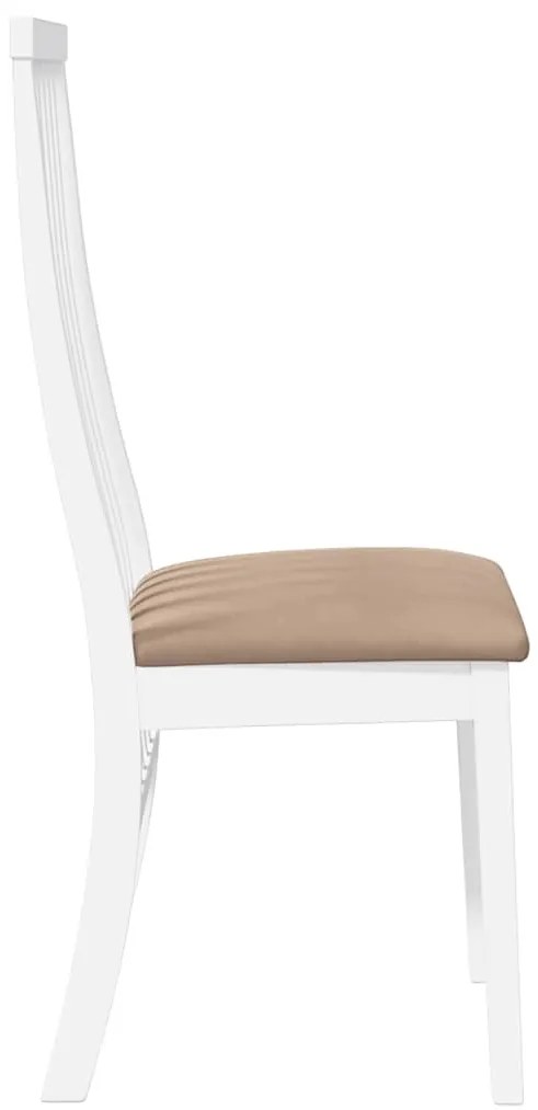 Cadeiras de jantar com almofadões 2 pcs madeira maciça branco
