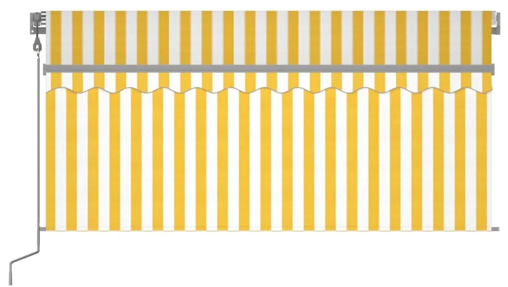 Toldo retrátil automático com estore 3x2,5 m amarelo e branco