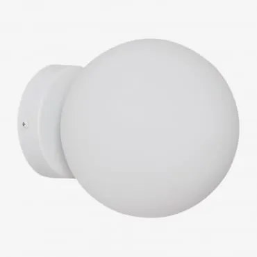 Aplique De Parede Em Aço Inoxidável Com Bola De Cristal Uvol Traditional Branco - Sklum