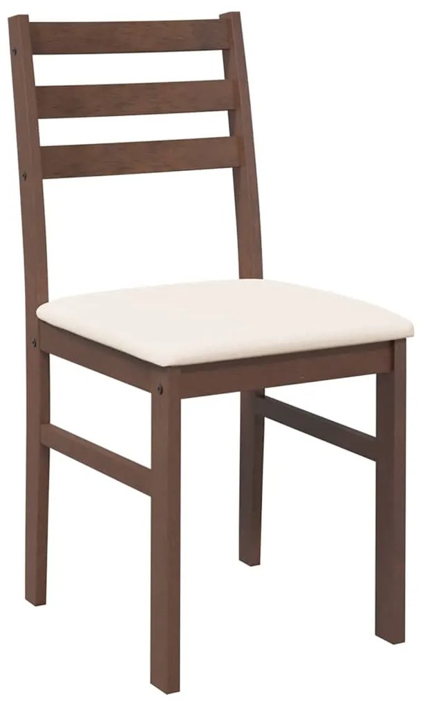 Cadeiras de jantar com almofadões 2 pcs madeira maciça castanho