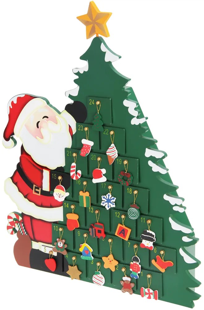 Calendário do Advento Pai Natal 39 x 6 x 52 cm Multicolorido