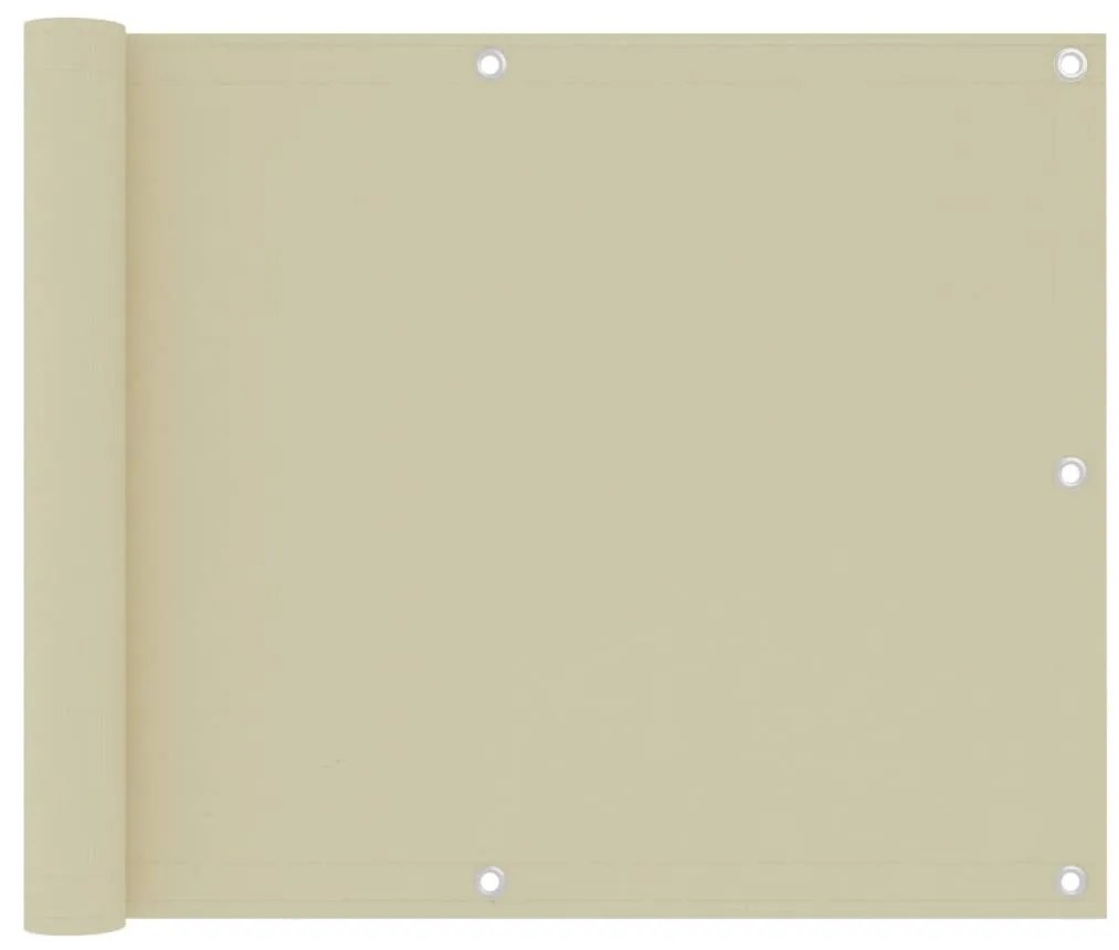 vidaXL Tela de varanda 75x500 cm tecido Oxford creme