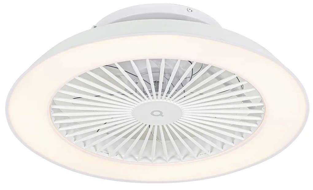 Ventilador de teto inteligente branco com LED com controle remoto - Deniz Moderno