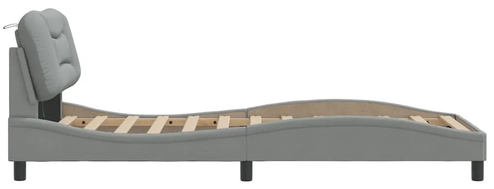 Estrutura de cama com LED sem colchão 80x200 cm tecido