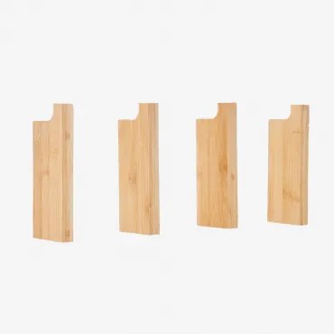 Pack De 4 Cabides De Parede Em Bambu Ambroz Bambu - Sklum