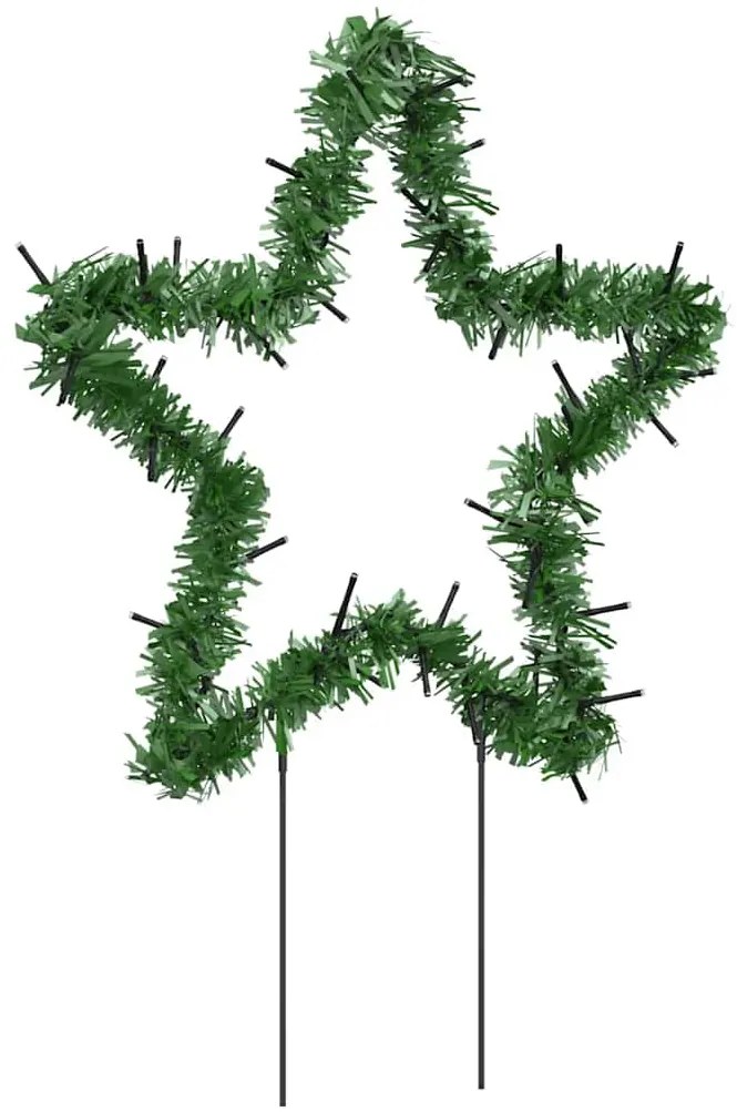 Decoração estrela de Natal c/ luz e estacas 3 pcs 50 LEDs 29 cm