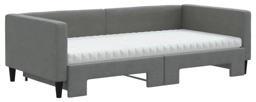 Sofá-cama c/ gavetão/colchões 100x200cm tecido cinzento-escuro