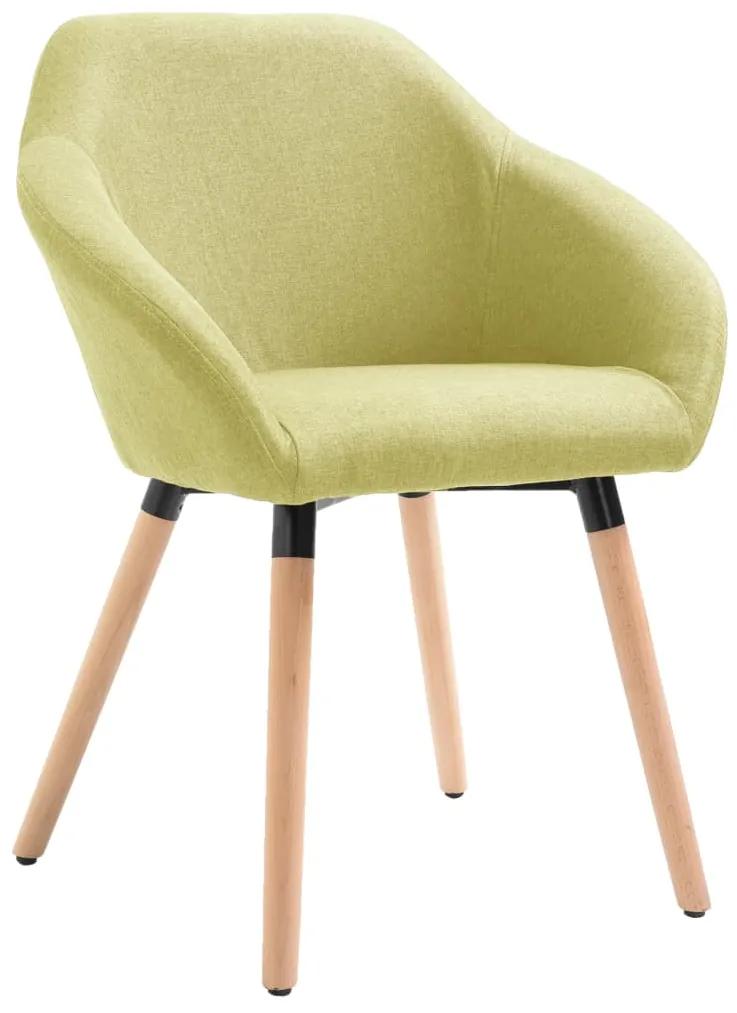 283454 vidaXL Cadeira de jantar em tecido verde