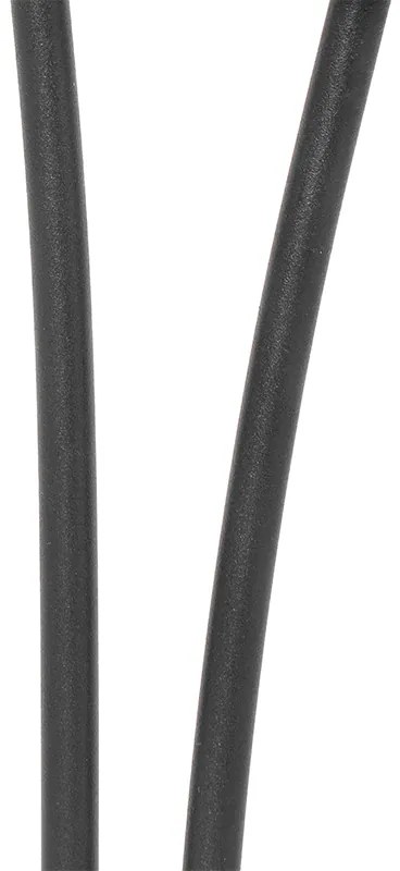Candeeiro de mesa moderno preto 2 luzes com vidro fumê - Atenas Rústico