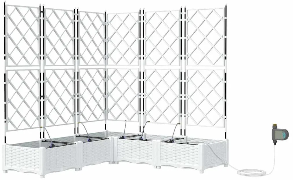 Jardineiras de Jardim 1 pc Branco 120 x 120 x 126 cm Plástico