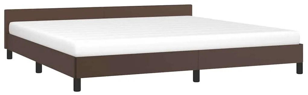 Estrutura de cama c/ cabeceira sem colchão 200x200 cm castanho