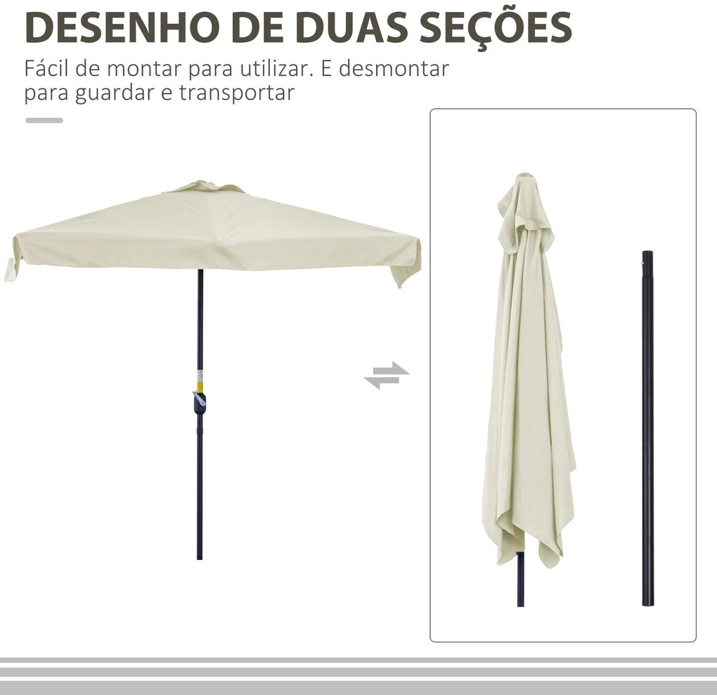 Guarda‑Sol – Lyon – 230x130x249cm – Tecido Poliéster Anti‑UV – Creme