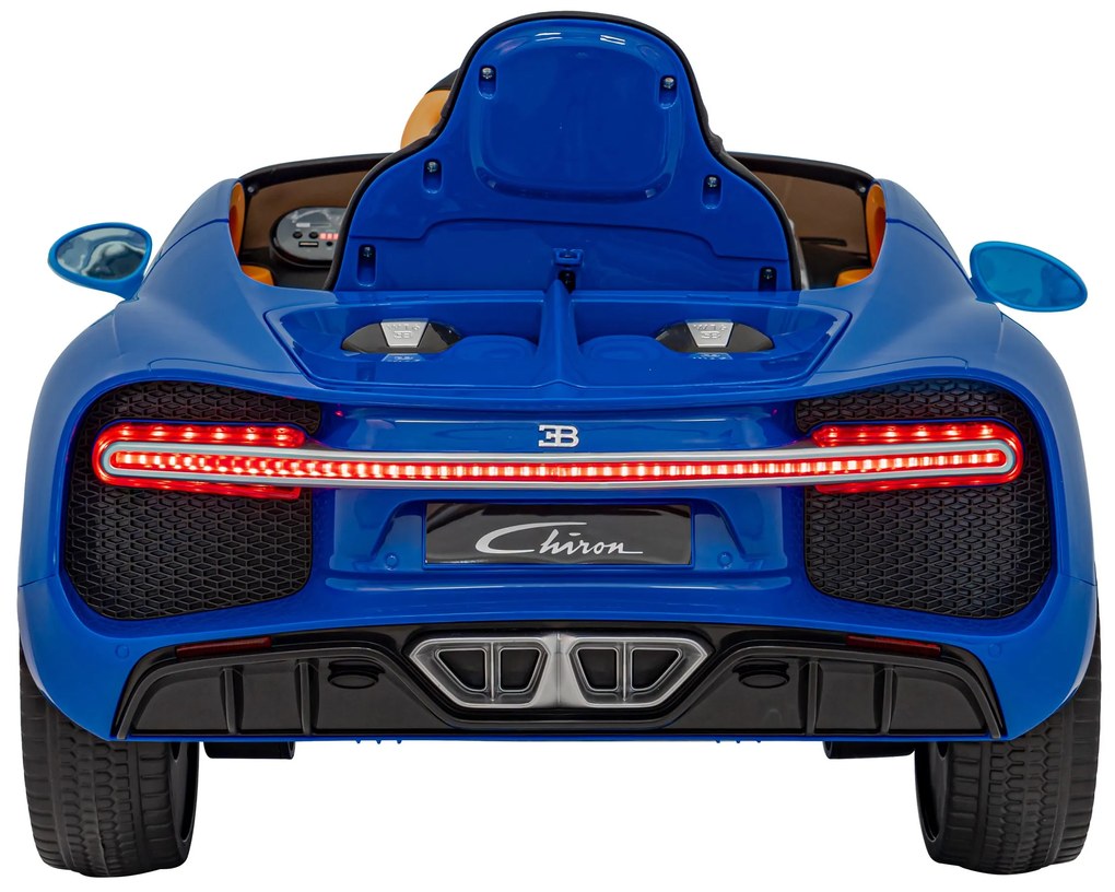 Carro elétrico para Crianças 12V Bugatti Chiron Rodas de EVA, Assento de couro Azul