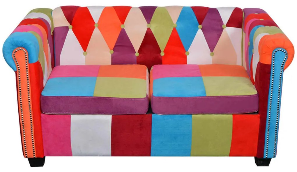 2 pcs conjunto de sofás chesterfield em tecido