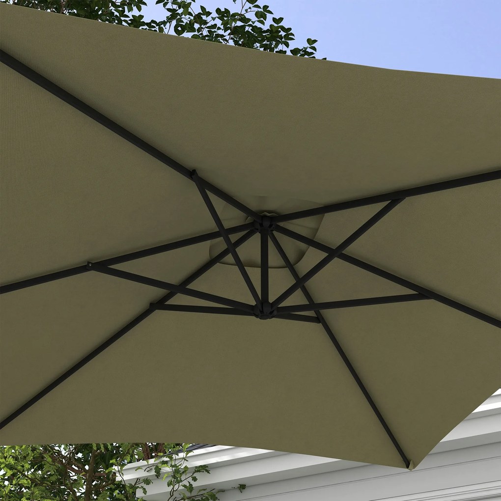 Chapéu de Sol Excêntrico 294x193 cm Chapéu de Sol de Jardim com Base C