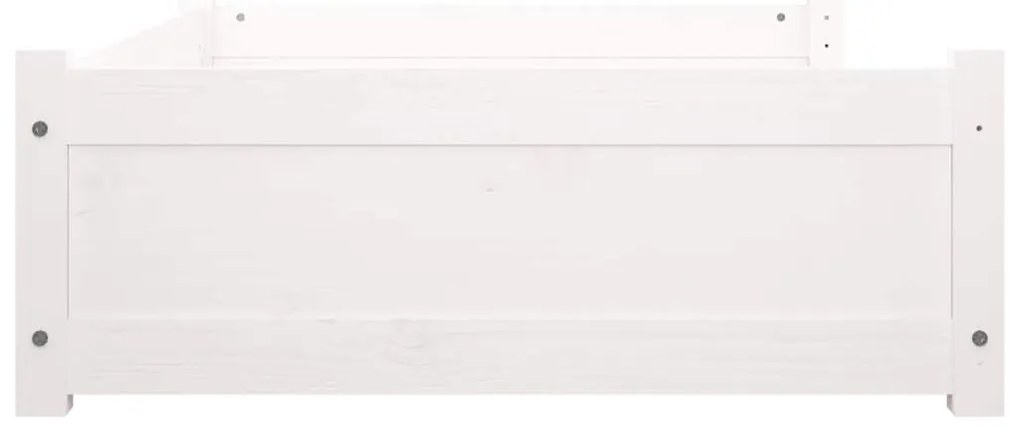 Cama para cães 95,5x65,5x28 cm madeira de pinho maciça branco