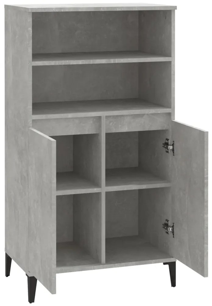 Aparador alto 60x36x110cm derivados de madeira cinzento cimento