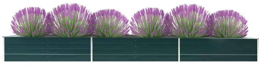 vidaXL Canteiro elevado de jardim aço galvanizado 480x80x45cm verde