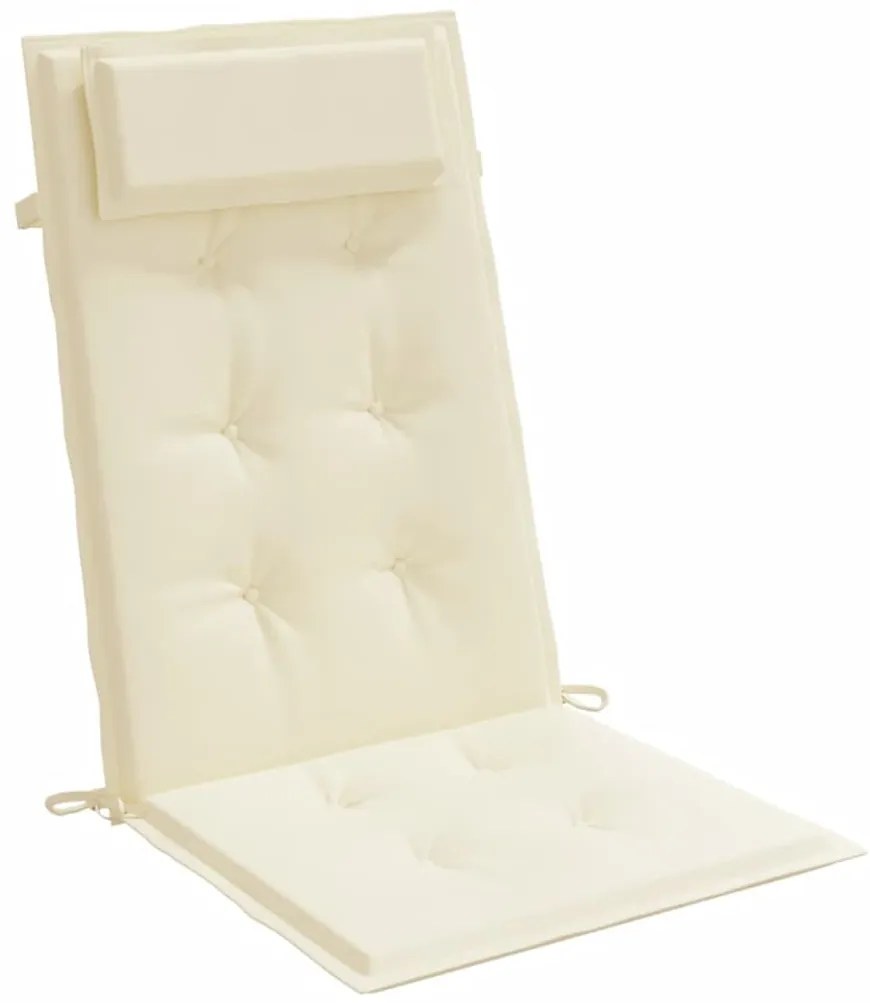 Almofadões p/ cadeira encosto alto 4pcs tecido oxford cor creme