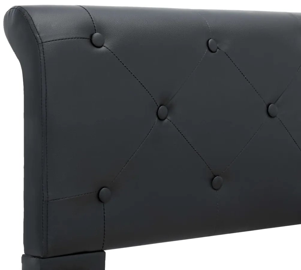 Estrutura de cama 140x200 cm couro artificial preto