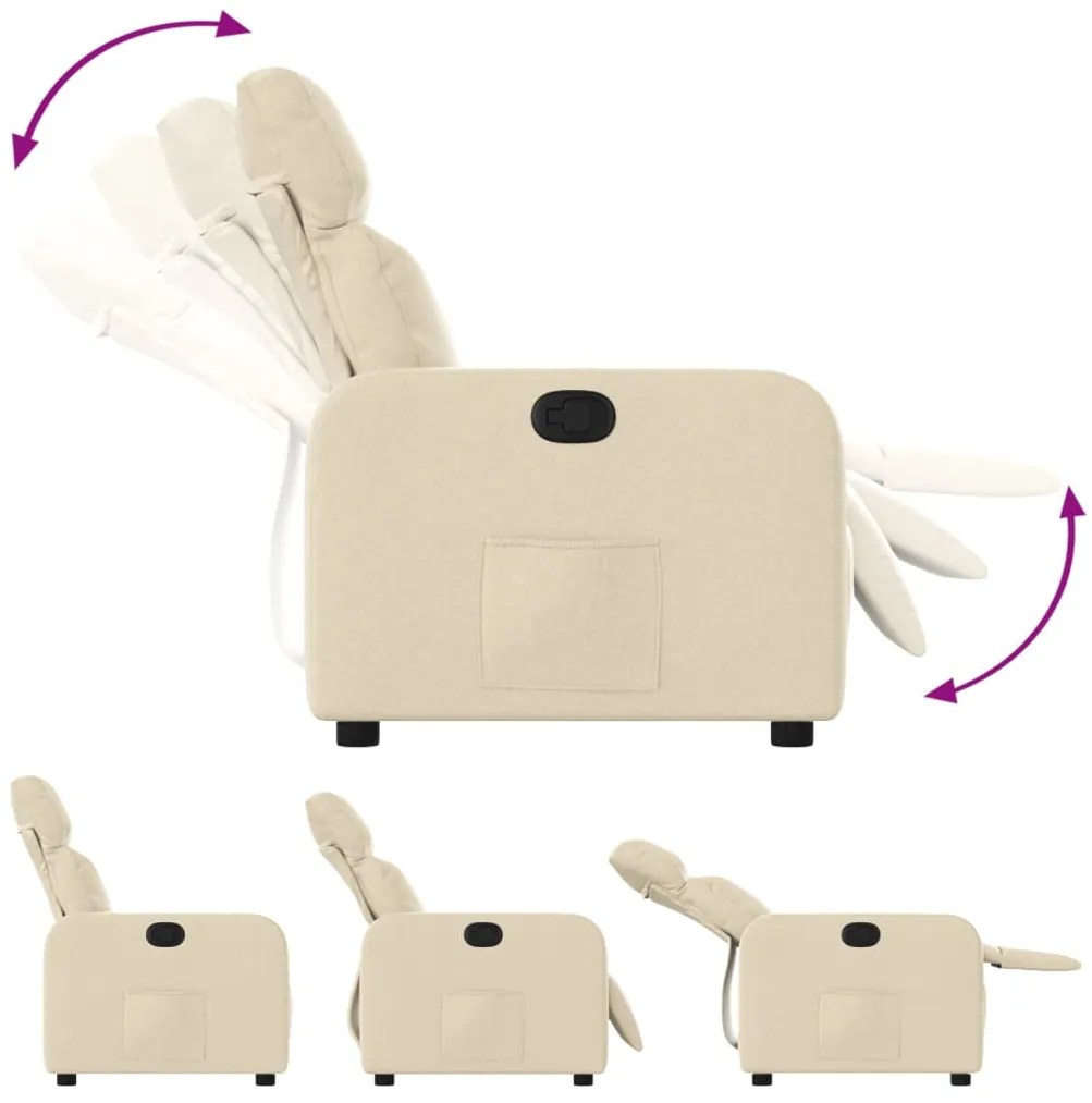 Poltrona reclinável tecido cor creme