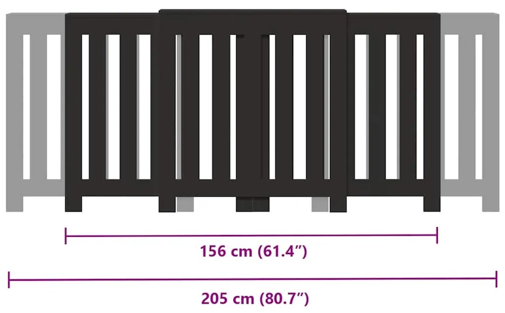 Cobertura de radiador 205x21,5x83,5 cm derivados madeira preto