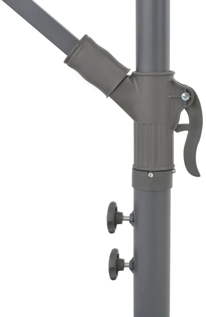 Guarda-sol de jardim cantilever c/ poste alumínio 300 cm preto