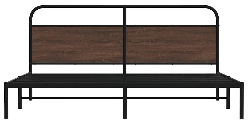 Estrutura cama sem colchão 180x200 cm metal carvalho castanho