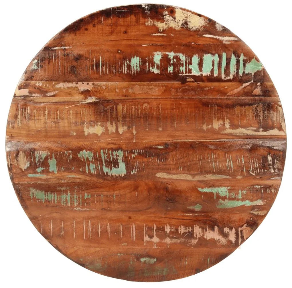vidaXL Tampo de mesa redondo Ø80x3,8cm madeira recuperada maciça
