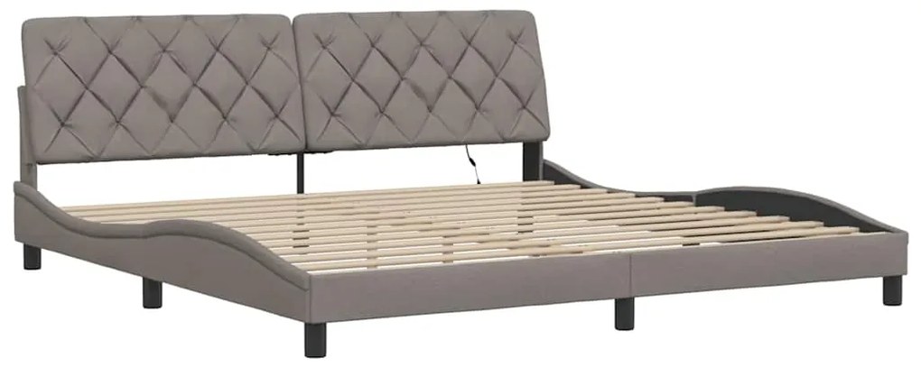 Estrutura de cama com LED sem colchão 200x200 cm tecido