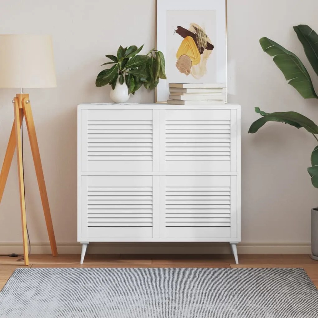 vidaXL Portas de armário 4 pcs design de persiana pinho maciço branco