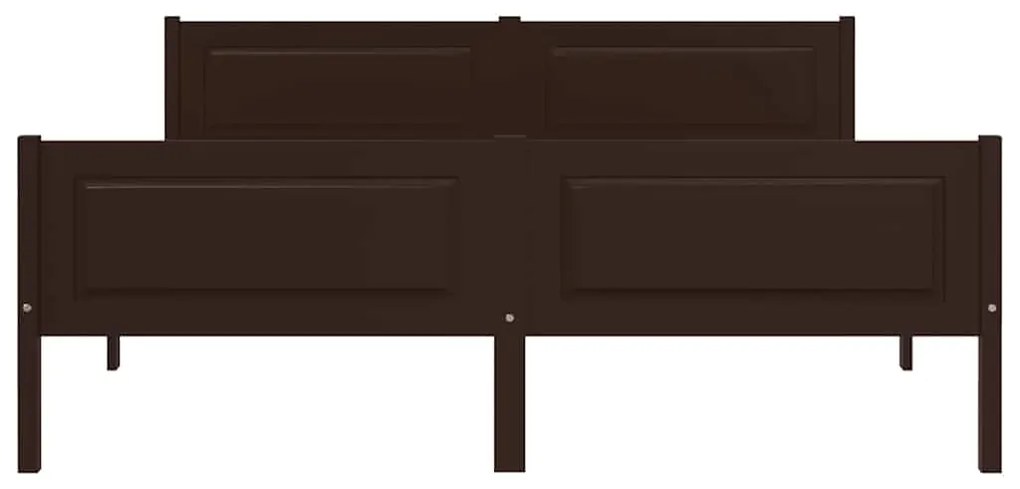Estrutura de cama 140x200 cm pinho maciço castanho-escuro