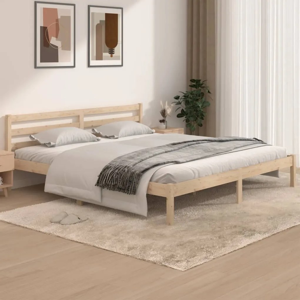vidaXL Estrutura de cama super king 180x200 cm pinho maciço