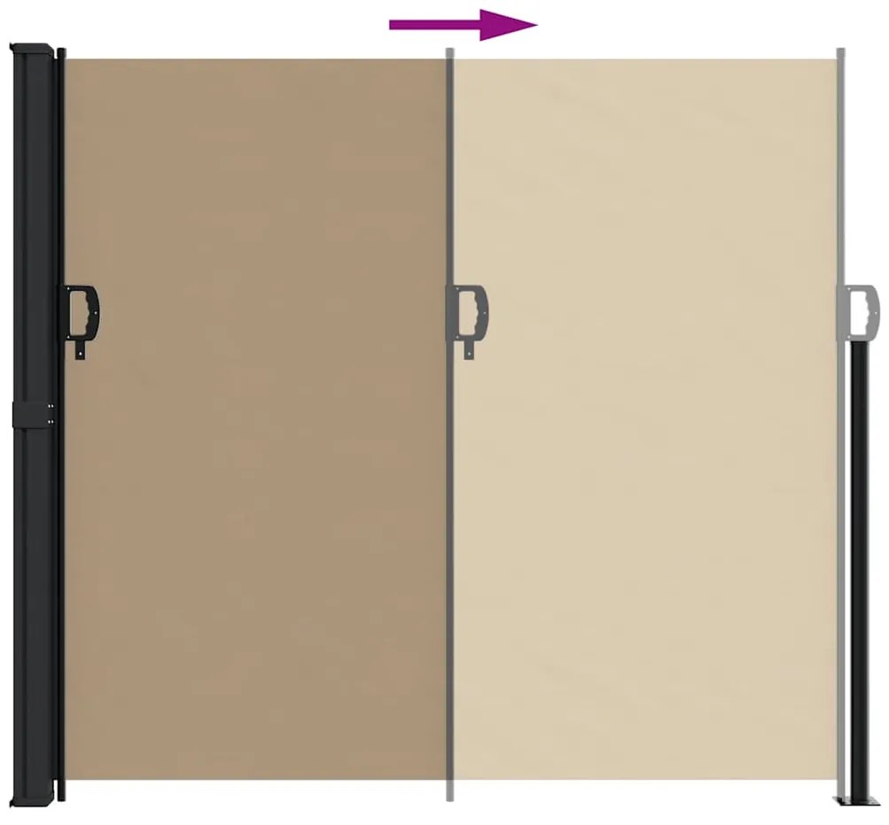 Toldo lateral retrátil 180x300 cm cinzento-acastanhado