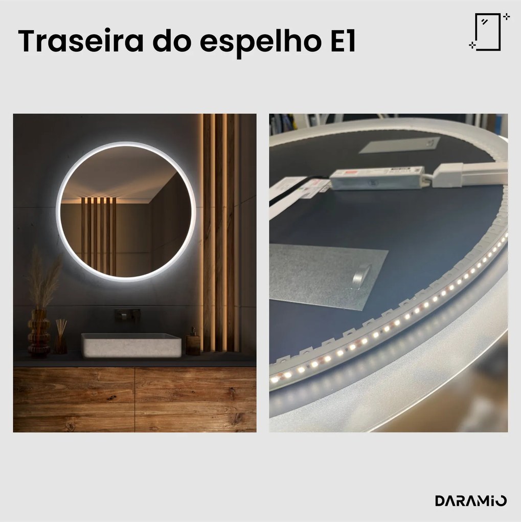 Espelho redondo com luz E1