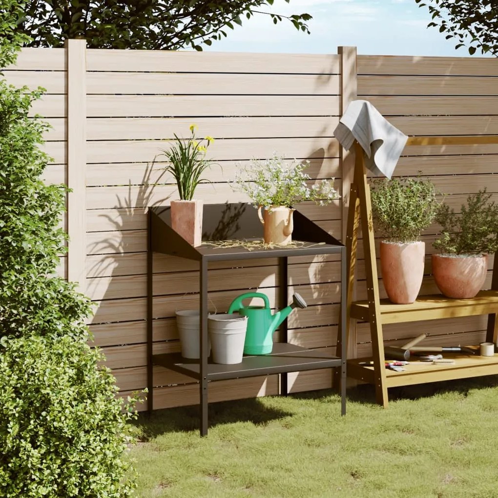 vidaXL Suporte para plantas 75,5x54,5x100 cm aço galvanizado antracite